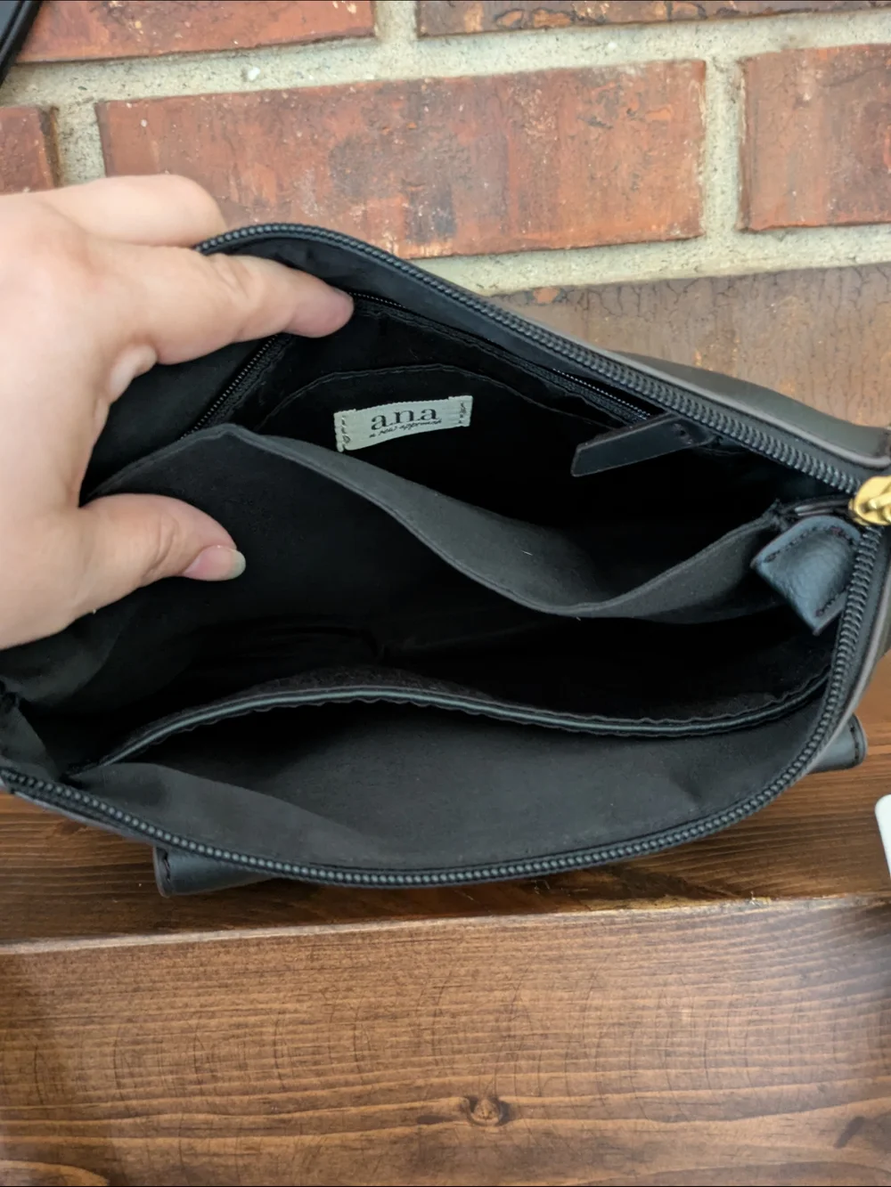 a.n.a Crossbody Bag in Black with Gold Hardware
